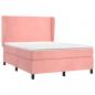 Preview: Boxspringbett mit Matratze Rosa 140x200 cm Samt