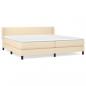 Preview: Boxspringbett mit Matratze Creme 200x200 cm Stoff