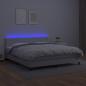 Preview: Boxspringbett mit Matratze & LED Weiß 160x200 cm Kunstleder