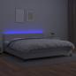 Preview: Boxspringbett mit Matratze & LED Weiß 200x200 cm Kunstleder