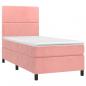 Preview: Boxspringbett mit Matratze & LED Rosa 90x200 cm Samt