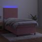 Preview: Boxspringbett mit Matratze & LED Rosa 90x200 cm Samt