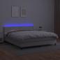 Preview: Boxspringbett mit Matratze & LED Weiß 180x200 cm Kunstleder