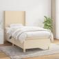 Preview: ARDEBO.de - Boxspringbett mit Matratze Creme 100x200 cm Stoff