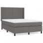 Preview: Boxspringbett mit Matratze Grau 140x200 cm Kunstleder