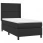 Preview: Boxspringbett mit Matratze Schwarz 90x200 cm Kunstleder