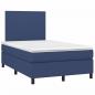 Preview: Boxspringbett mit Matratze & LED Blau 120x200 cm Stoff