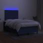 Preview: Boxspringbett mit Matratze & LED Blau 120x200 cm Stoff