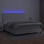 Preview: Boxspringbett mit Matratze & LED Weiß 160x200 cm Kunstleder