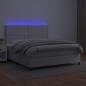 Preview: Boxspringbett mit Matratze & LED Weiß 180x200 cm Kunstleder