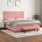 Preview: ARDEBO.de - Boxspringbett mit Matratze Rosa 180x200 cm Samt