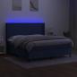 Preview: Boxspringbett mit Matratze & LED Blau 160x200 cm Stoff