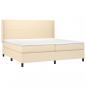 Preview: Boxspringbett mit Matratze & LED Creme 200x200 cm Stoff