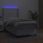 Preview: Boxspringbett mit Matratze & LED Weiß 100x200 cm Kunstleder