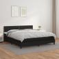 Preview: ARDEBO.de - Boxspringbett mit Matratze Schwarz 180x200 cm Kunstleder