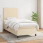 Preview: ARDEBO.de - Boxspringbett mit Matratze Creme 100x200 cm Stoff