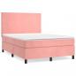 Preview: Boxspringbett mit Matratze Rosa 140x190 cm Samt