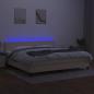 Preview: Boxspringbett mit Matratze & LED Creme 200x200 cm Stoff