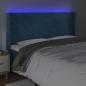 Preview: LED Kopfteil Dunkelblau 183x16x118/128 cm Samt