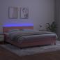 Preview: Boxspringbett mit Matratze & LED Rosa 160x200 cm Samt