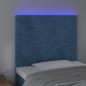 Preview: LED Kopfteil Dunkelblau 80x5x118/128 cm Samt