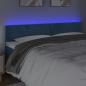 Preview: LED Kopfteil Dunkelblau 160x5x78/88 cm Samt