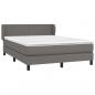 Preview: Boxspringbett mit Matratze Grau 140x190 cm Kunstleder