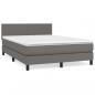 Preview: Boxspringbett mit Matratze Grau 140x200 cm Kunstleder