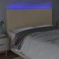 Preview: LED Kopfteil Creme 200x5x118/128 cm Stoff