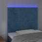 Preview: LED Kopfteil Dunkelblau 90x5x118/128 cm Samt