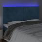 Preview: LED Kopfteil Dunkelblau 160x5x118/128 cm Samt