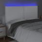 Preview: LED Kopfteil Weiß 180x5x118/128 cm Kunstleder