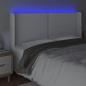 Preview: LED Kopfteil Weiß 183x16x118/128 cm Kunstleder