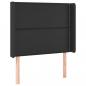 Preview: LED Kopfteil Schwarz 93x16x118/128 cm Kunstleder