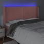 Preview: LED Kopfteil Rosa 183x16x118/128 cm Samt