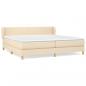 Preview: Boxspringbett mit Matratze Creme 200x200 cm Stoff