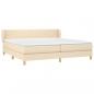 Preview: Boxspringbett mit Matratze Creme 200x200 cm Stoff