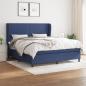 Preview: ARDEBO.de - Boxspringbett mit Matratze Blau 160x200 cm Stoff