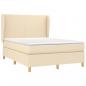 Preview: Boxspringbett mit Matratze Creme 140x190 cm Stoff