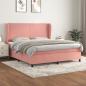 Preview: ARDEBO.de - Boxspringbett mit Matratze Rosa 160x200 cm Samt