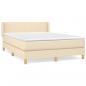 Preview: Boxspringbett mit Matratze Creme 140x200 cm Stoff