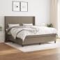 Preview: ARDEBO.de - Boxspringbett mit Matratze Taupe 160x200 cm Stoff