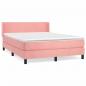 Preview: Boxspringbett mit Matratze Rosa 140x190 cm Samt