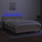 Preview: Boxspringbett mit Matratze & LED Creme 140x190 cm Stoff