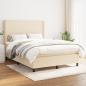 Preview: ARDEBO.de - Boxspringbett mit Matratze Creme 140x190 cm Stoff