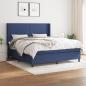 Preview: ARDEBO.de - Boxspringbett mit Matratze Blau 160x200 cm Stoff