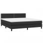 Preview: Boxspringbett mit Matratze & LED Schwarz 180x200 cm Kunstleder