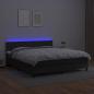 Preview: Boxspringbett mit Matratze & LED Schwarz 180x200 cm Kunstleder