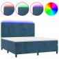 Preview: Boxspringbett mit Matratze & LED Dunkelblau 180x200 cm Samt