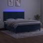 Preview: Boxspringbett mit Matratze & LED Dunkelblau 180x200 cm Samt